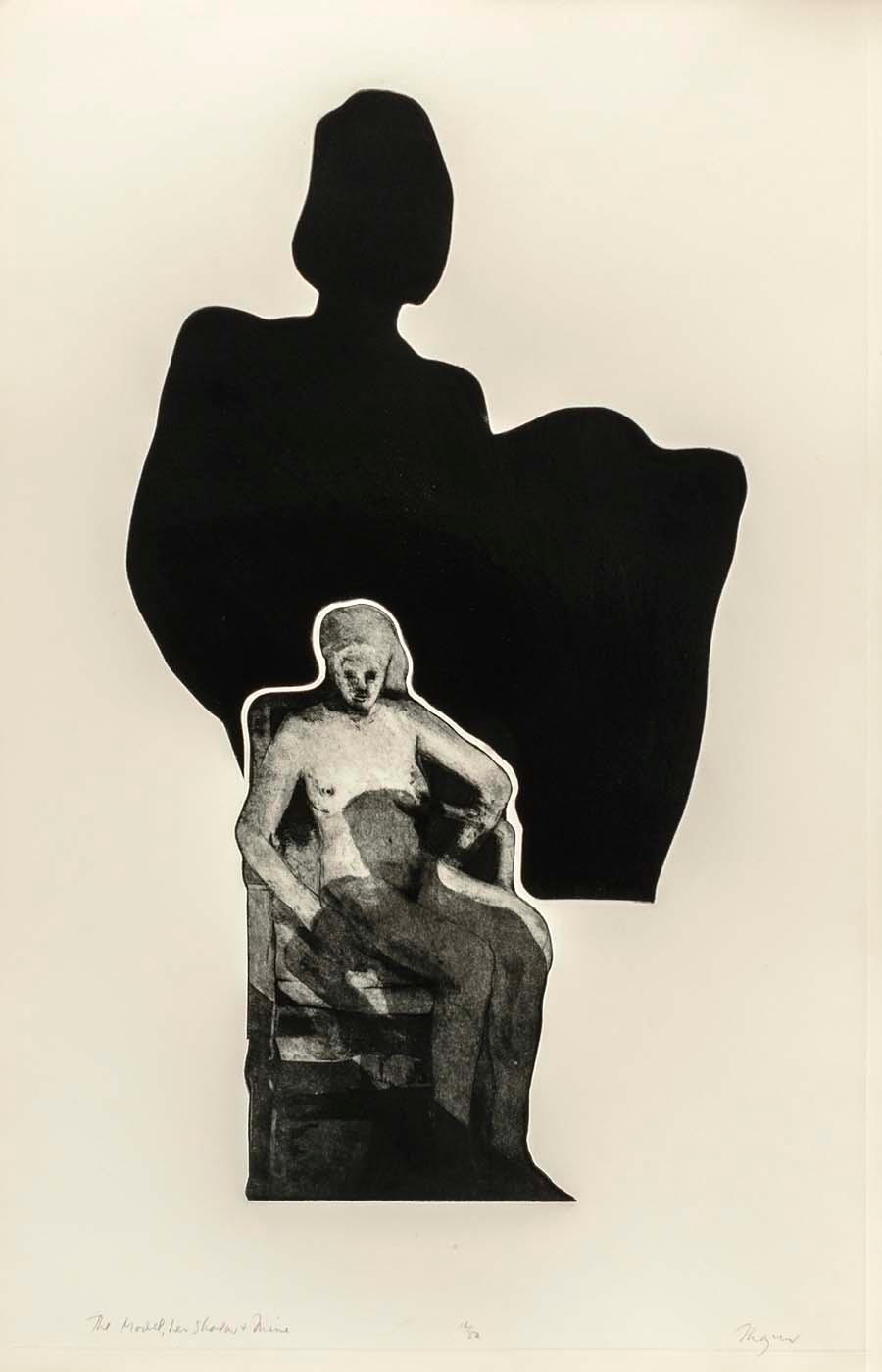 (the Artist And Model, Portfolio) The Model, Her Shadow And Mine — Michael Mazur