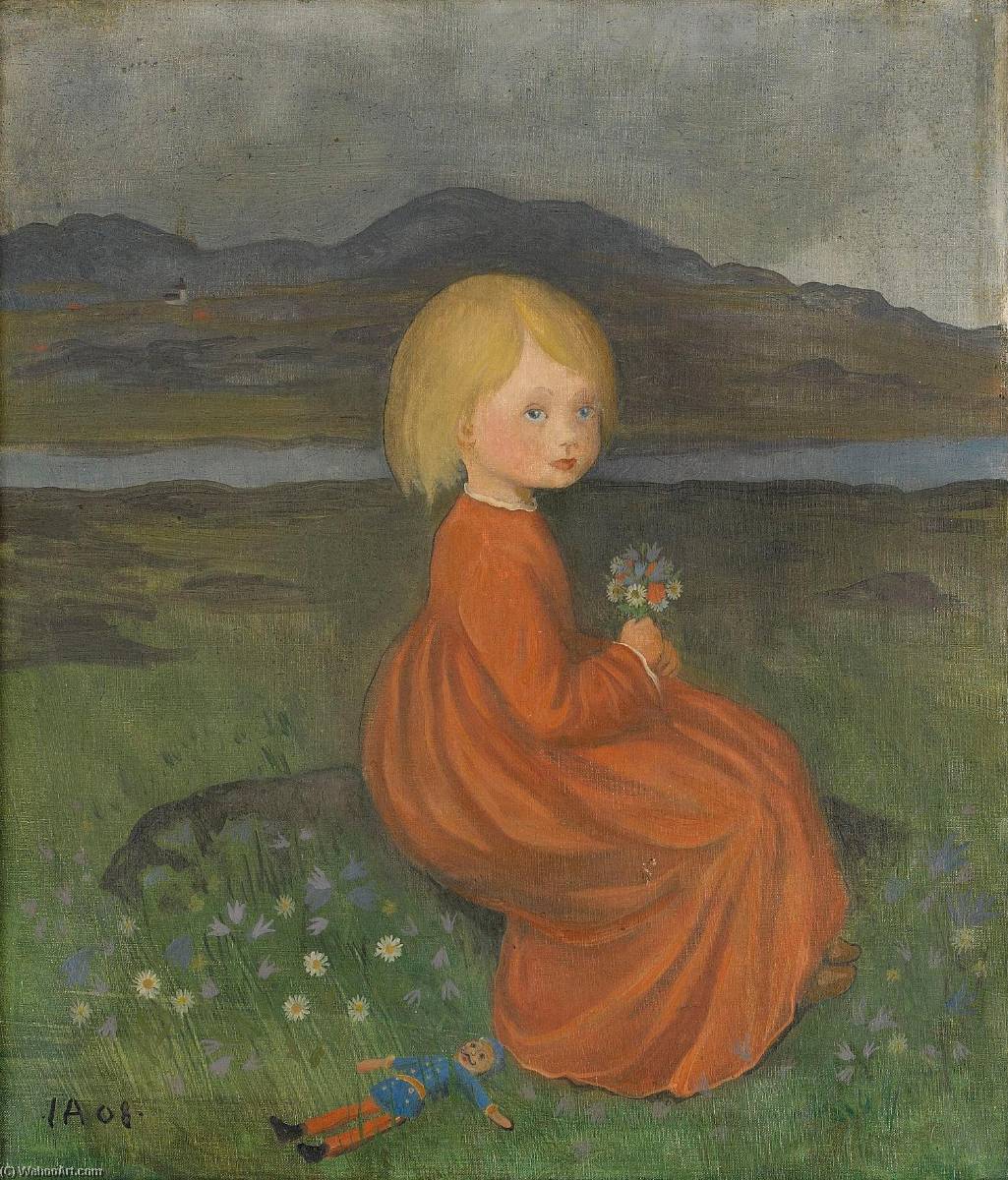 Lillian In The Meadow (also Known As Portrait Of My Daughter) — Ivar Arosenius