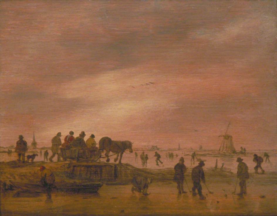Winter Landscape With Horse Drawn Sleigh — Jan Josephszoon Van Goyen