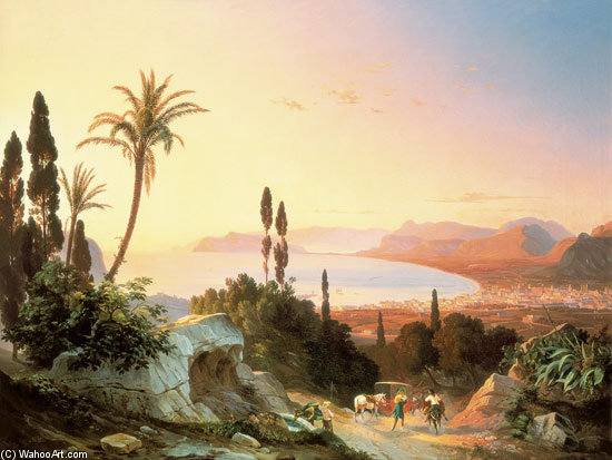 Gulf Of Palermo, Looking Towards Cape Zafferano — Carl Wilhelm Goetzloff