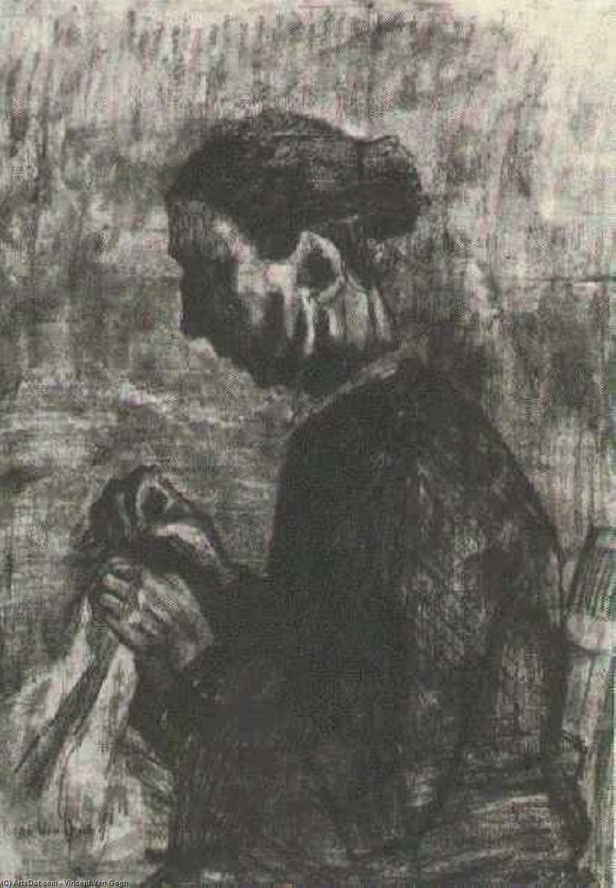 Sien, Sewing, Half-figure — Vincent Van Gog
