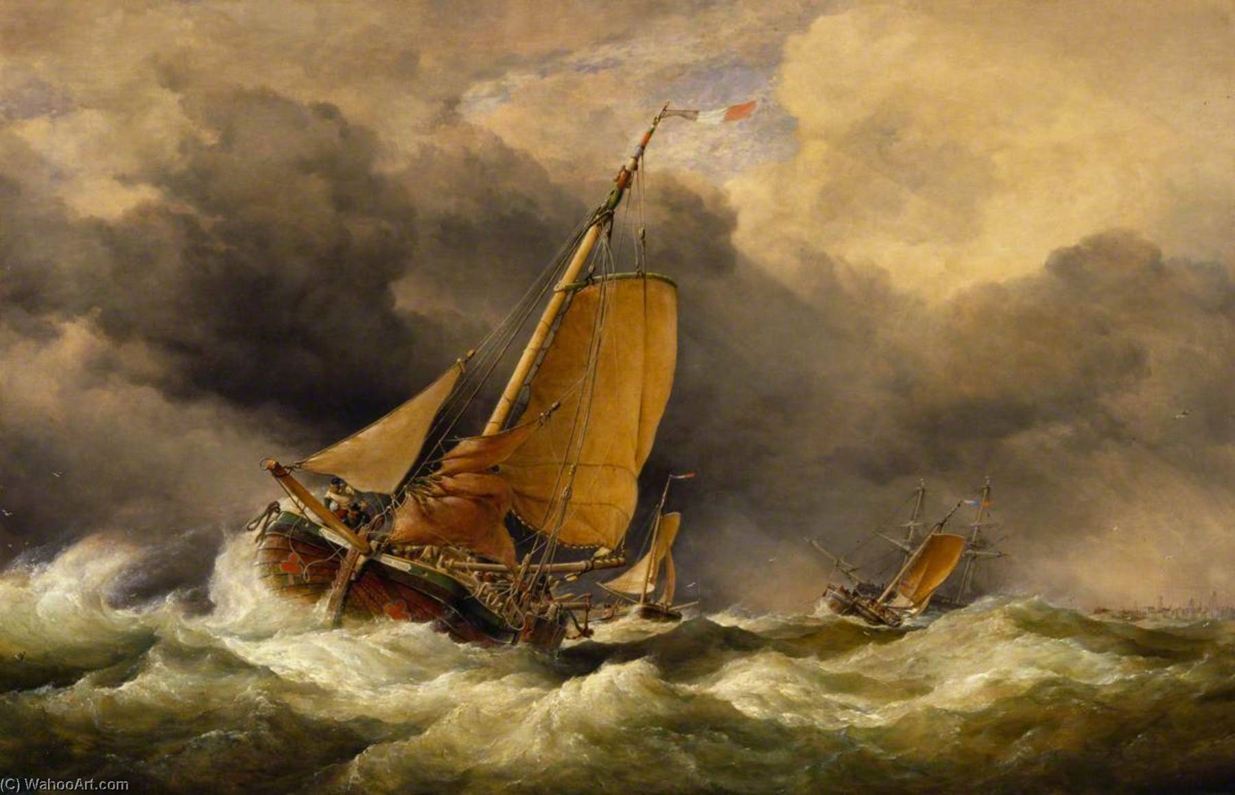 Scheveningen Pincks Off The Coast Of Yarmouth — Edward William Cooke