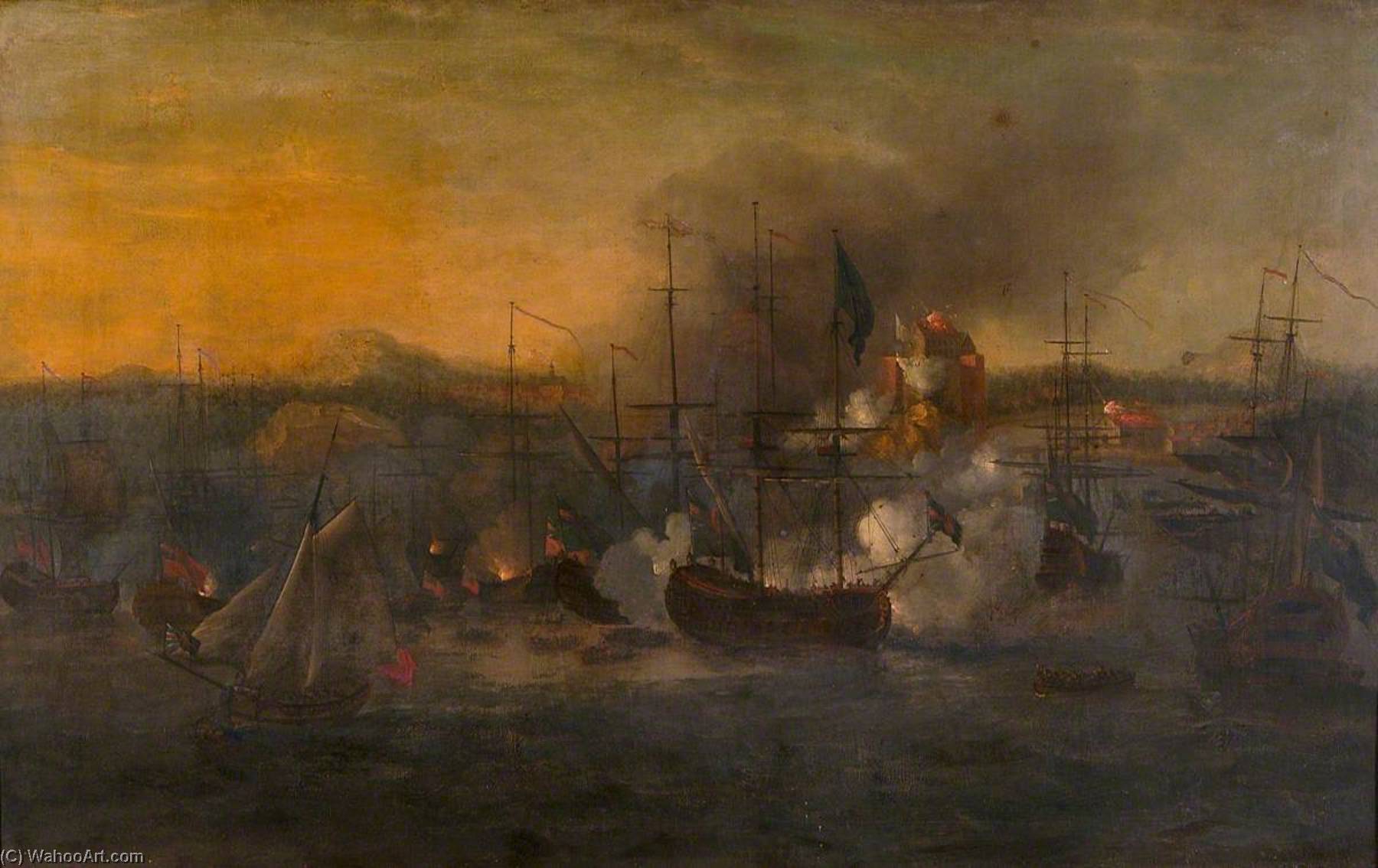Bombardment Of Castillo De San Lorenzo By Admiral Vernon — John Cleveley The Elder