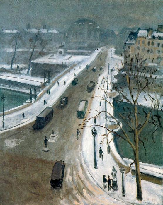 El Puente Nuevo Bajo La Nieve — Albert Marquet