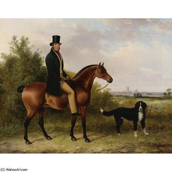 John Peale On His Favorite Hunter And A Dog — George Cole Senior