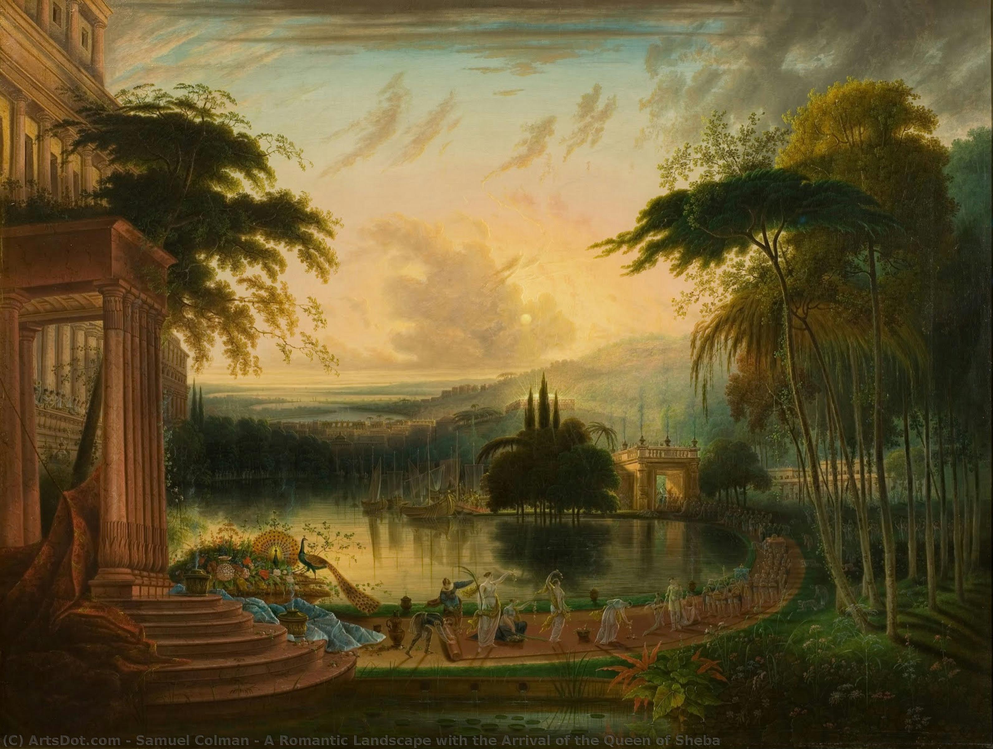 A Romantic Landscape With The Arrival Of The Queen Of Sheba — Samuel Colman