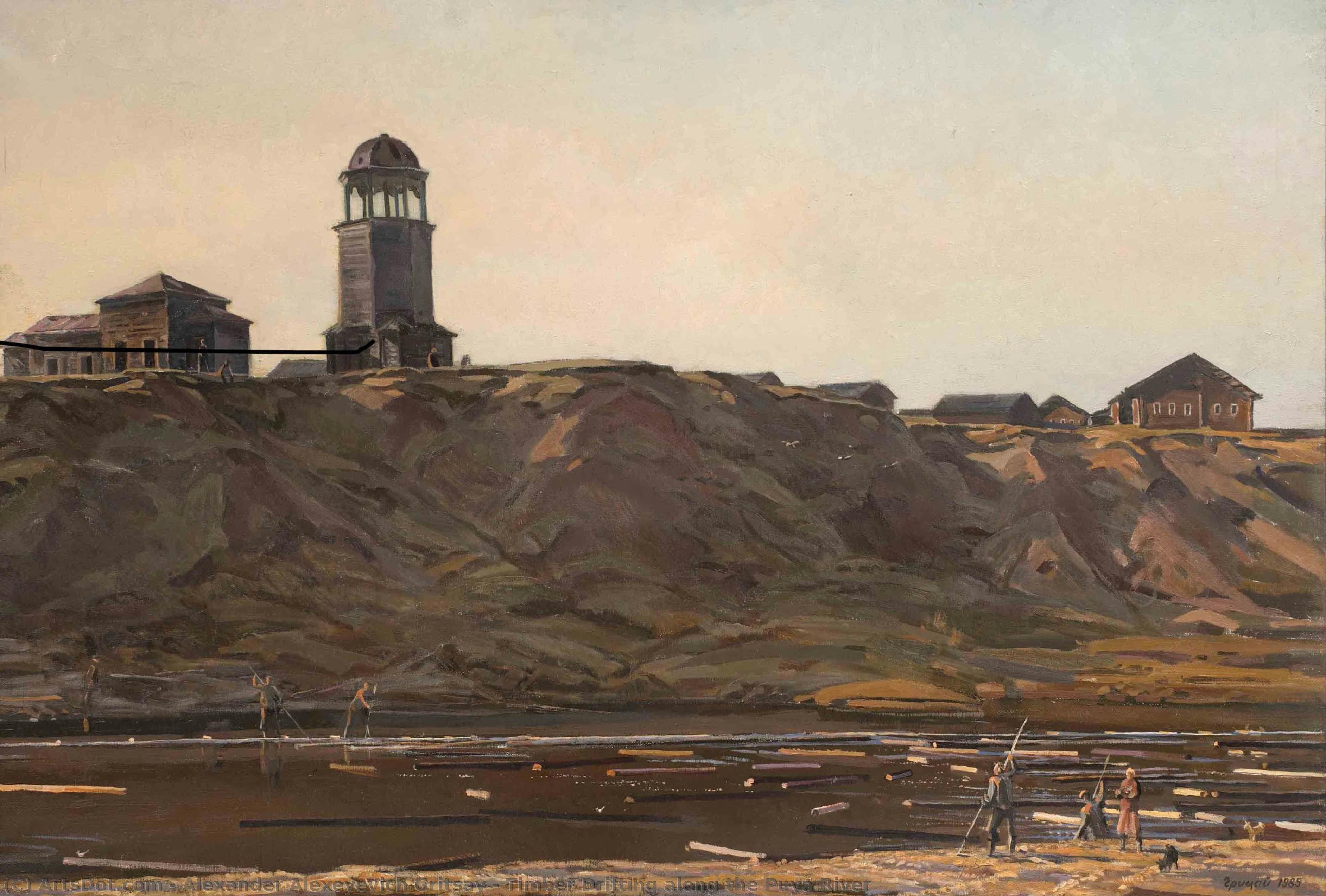 Timber Drifting Along The Puya River — Alexander Alexeyevich Gritsay
