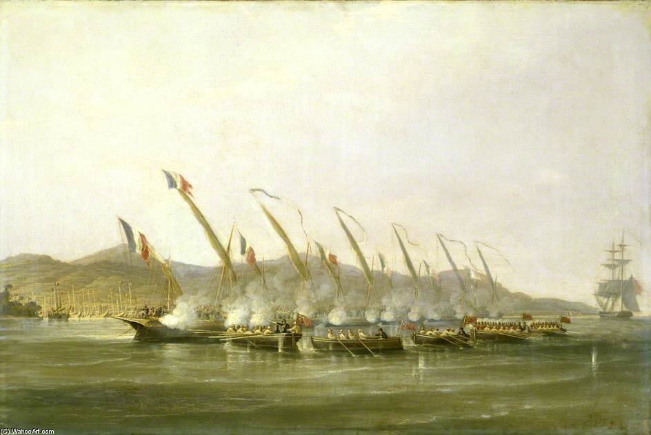 Captain Robert Maunsell Capturing French Gunboats Off Java — William John Huggins