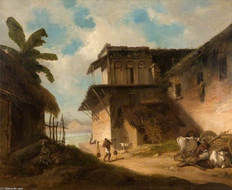 Bengal Village Scene — George Chinnery