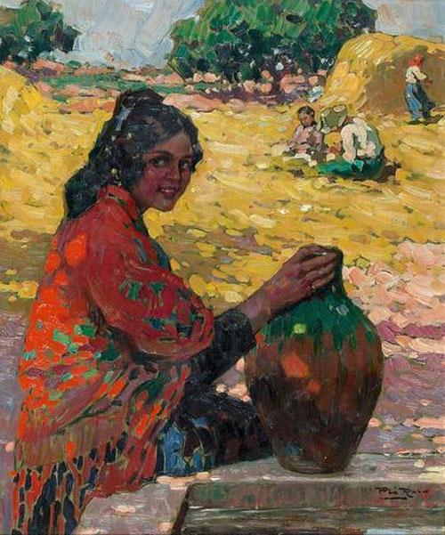 Mujer Con Cantaro — Alberto Pla Y Rubio