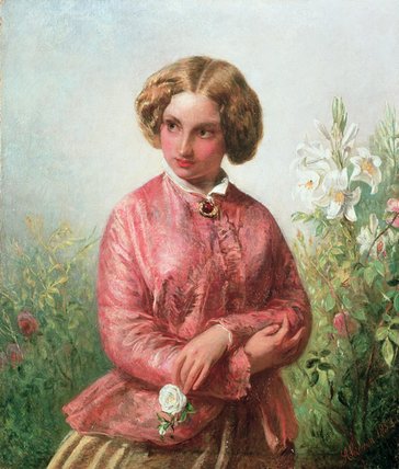 Portrait Of A Young Girl With A Rose — Abraham Solomon