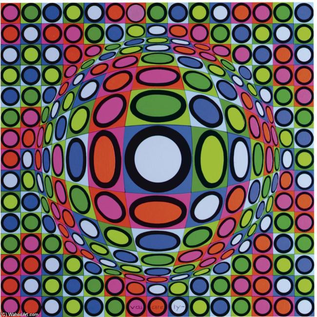 Geva-mc - Victor Vasarely Kunstwerk Zum Verkauf. Hochwertige Reproduktion Erhältlich. — Victor Vasarely