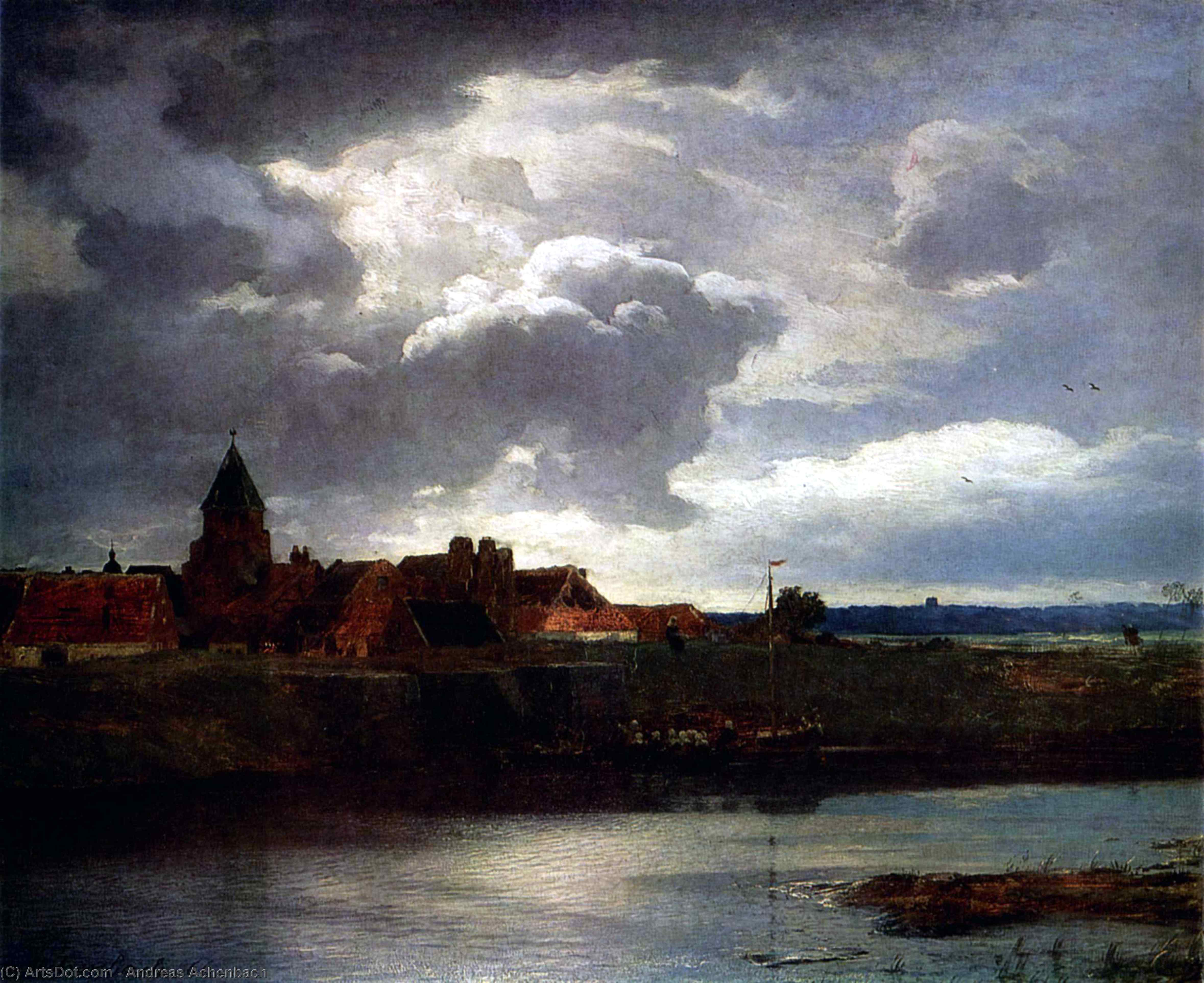 Landscape With River — Андреас Аченбах
