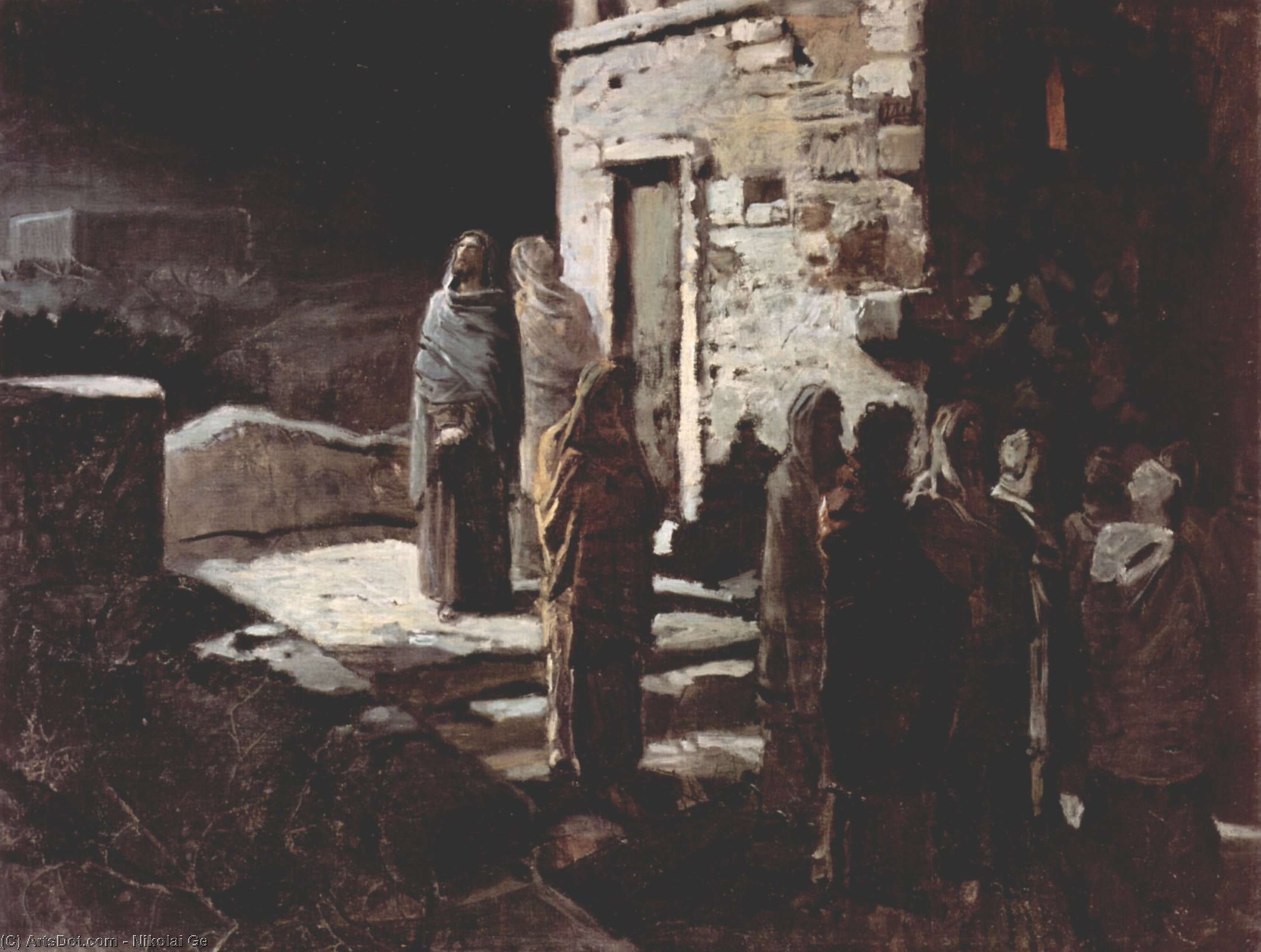 Christ And His Disciples Entered The Garden Of Gethsemane — Николај Ге