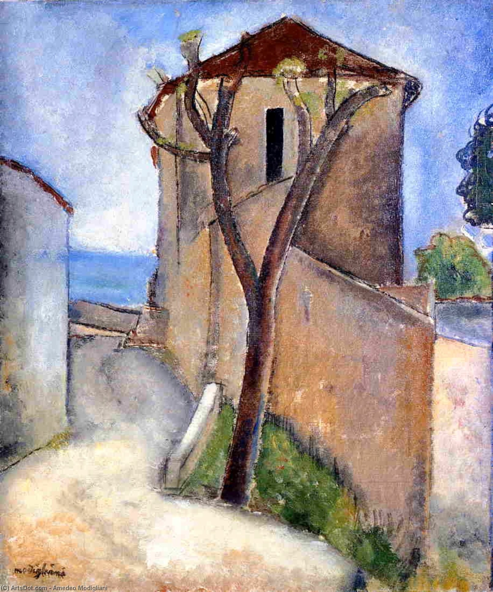 Tree And Houses — Модильяни