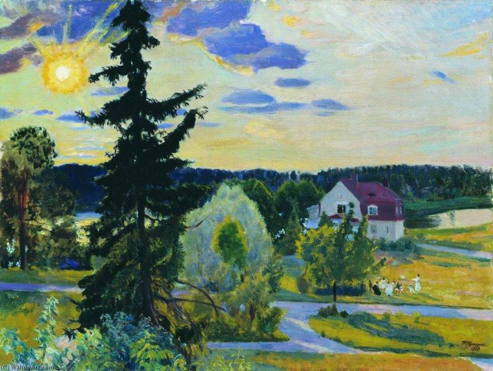 Evening Landscape — Boris Mikhailovich Kustodiev