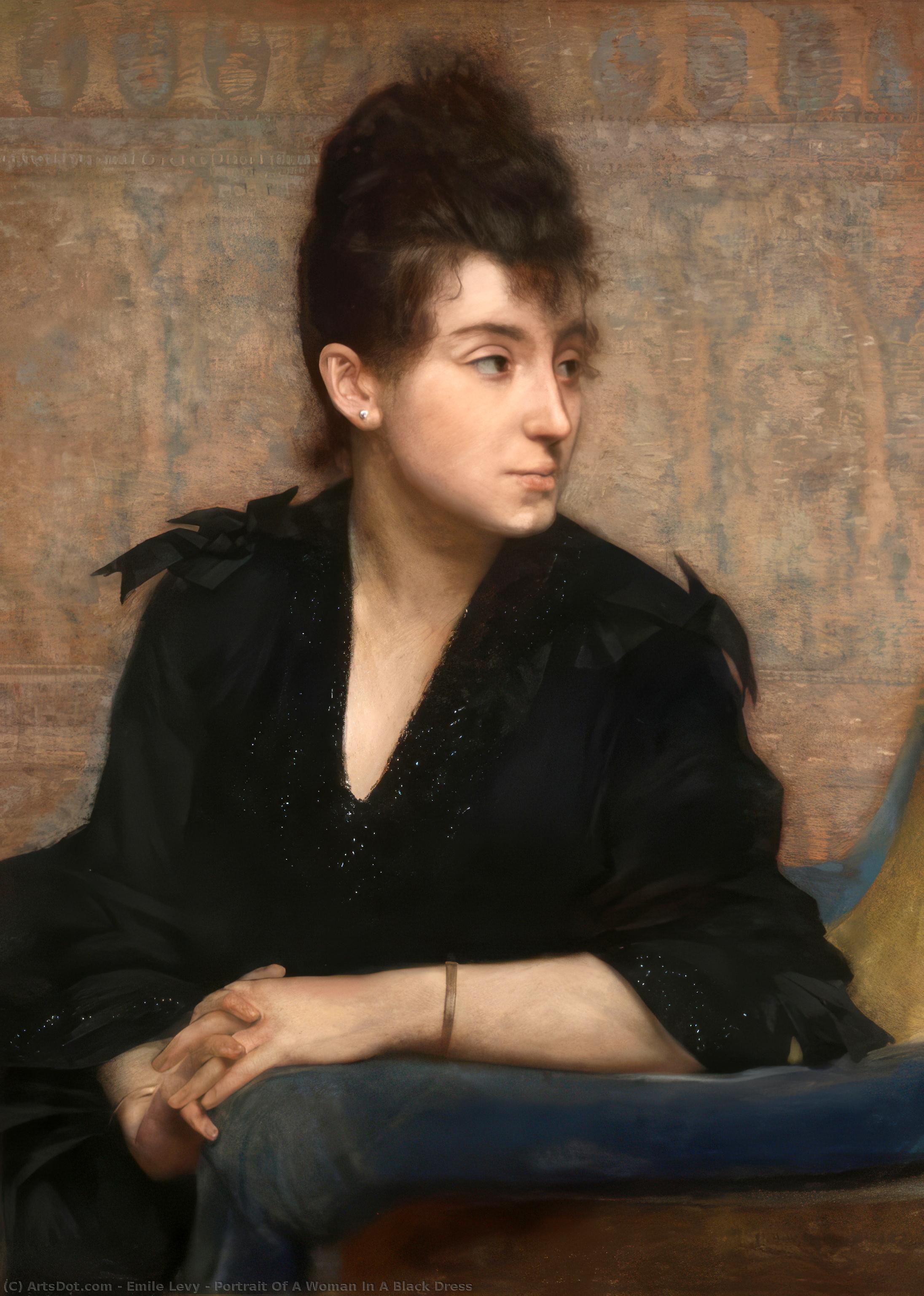 Portrait Of A Woman In A Black Dress — Emile Levy