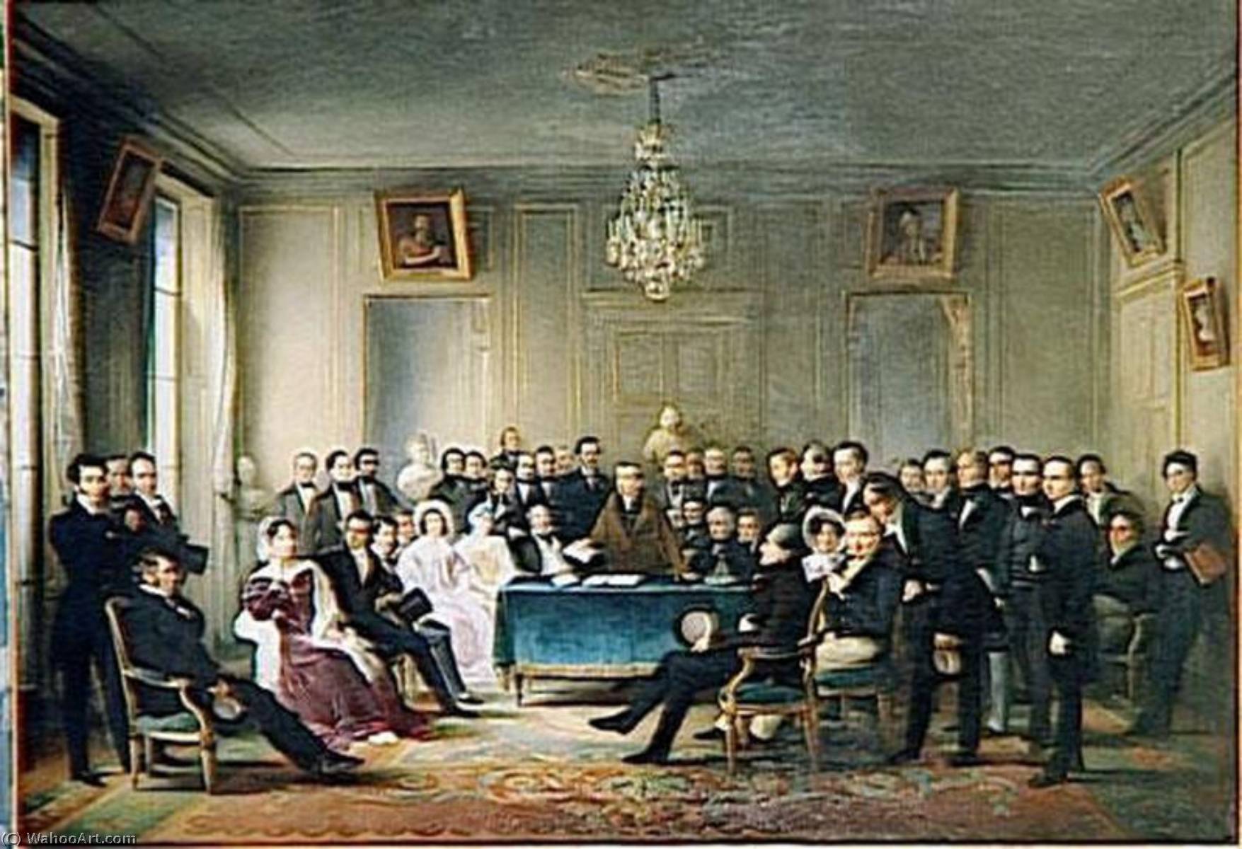 Andrieux Faisant Une Lecture Dans Le Foyer De La Comedie Francaise — François Joseph Heim