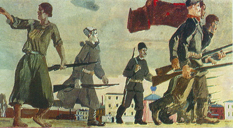 Rise Of The Year. Sketch Painting For Vshv(exhibition Of National Economy) — Aleksandr Deyneka