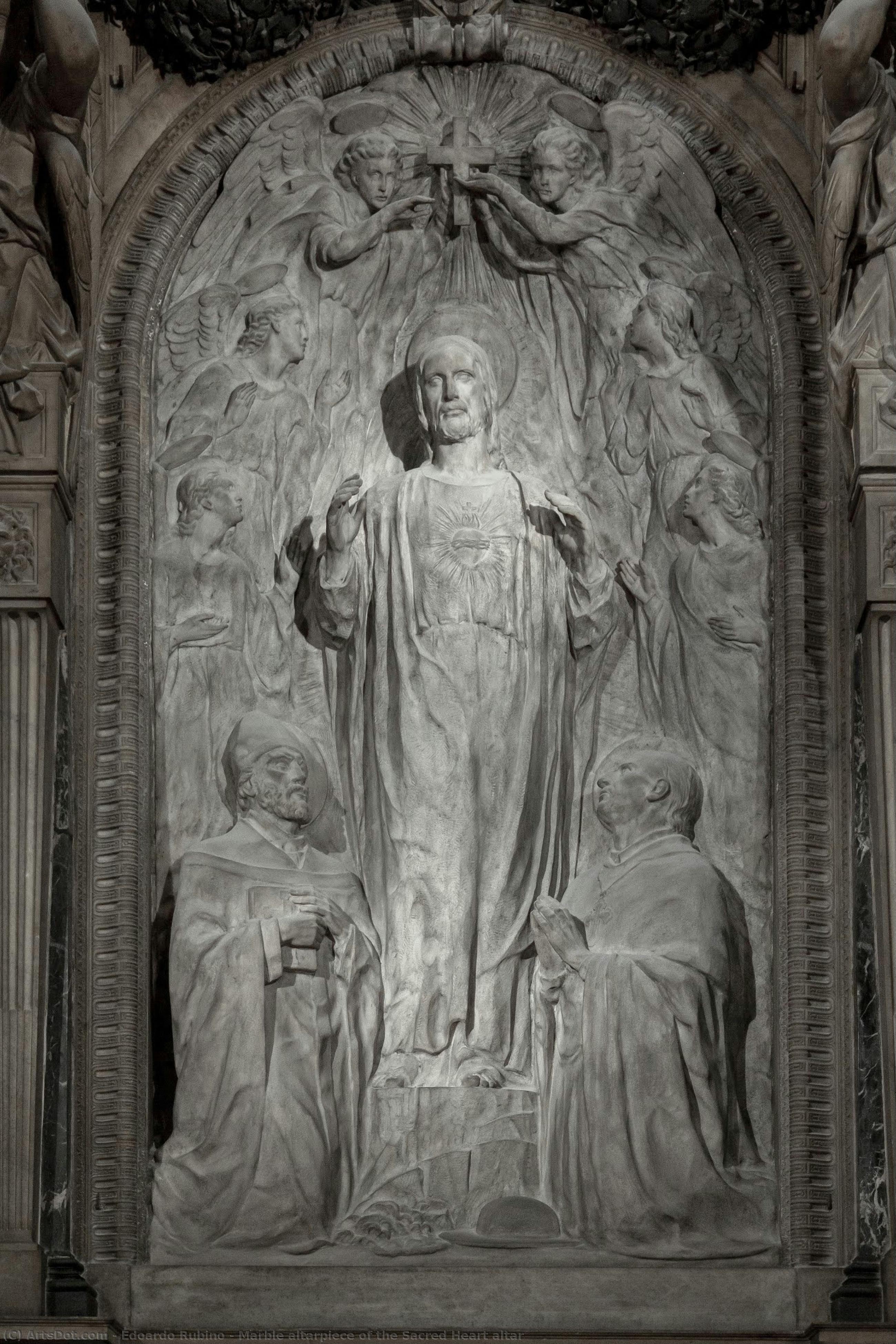 Marble Altarpiece Of The Sacred Heart Altar — Edoardo Rubino