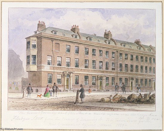 View Of Fludyer Street Looking Towards Parliament Street — Thomas Hosmer Shepherd