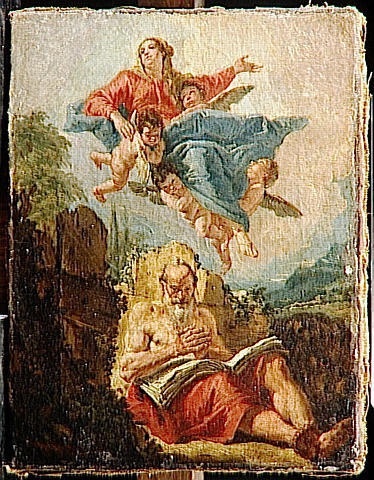 La Virgen Apareciendo En San Jerónimo — Francesco Fontebasso