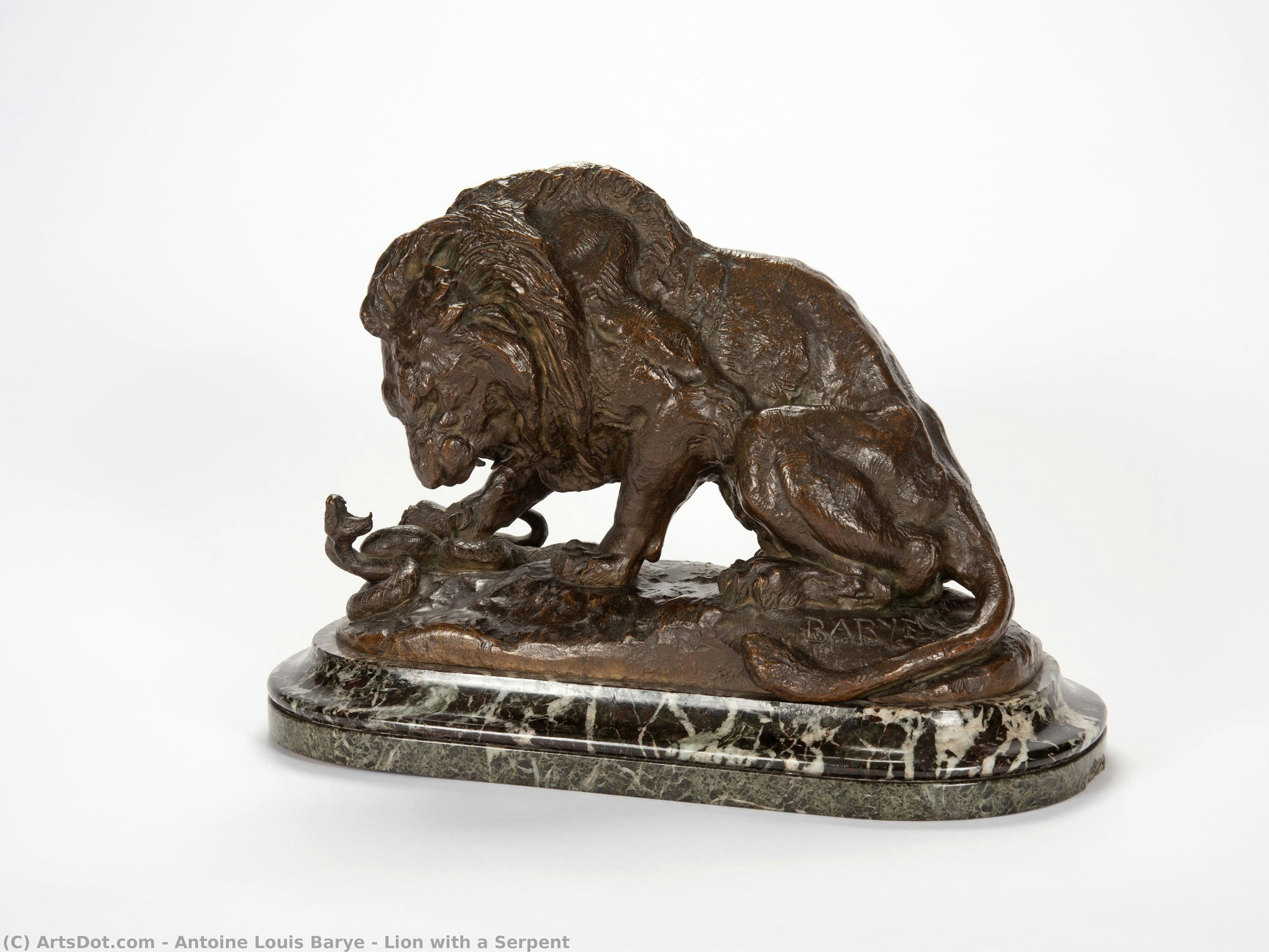 Lion With A Serpent — Антоин-луи Барье