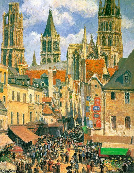 The Old Market At Rouen, The Metropolitan Mus — Camille Pissarro