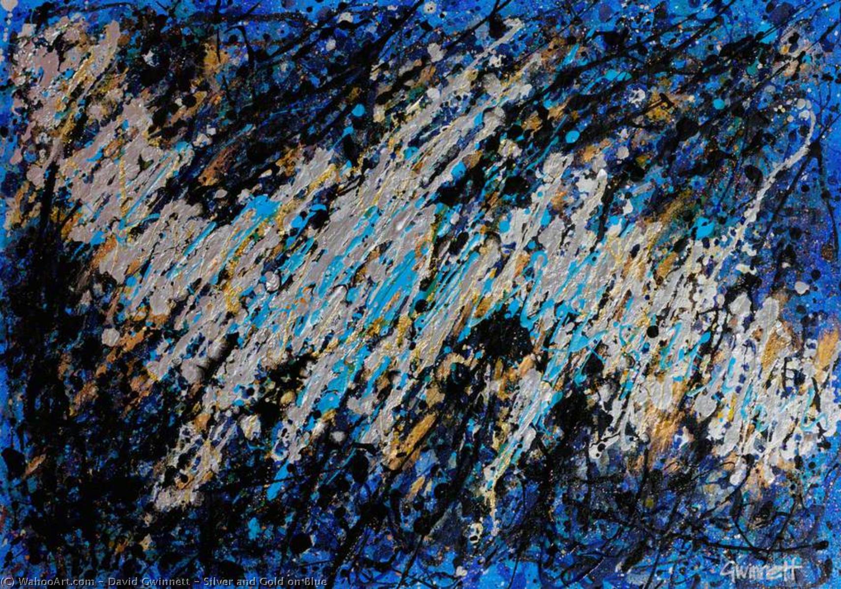 Silver And Gold On Blue — David Gwinnett