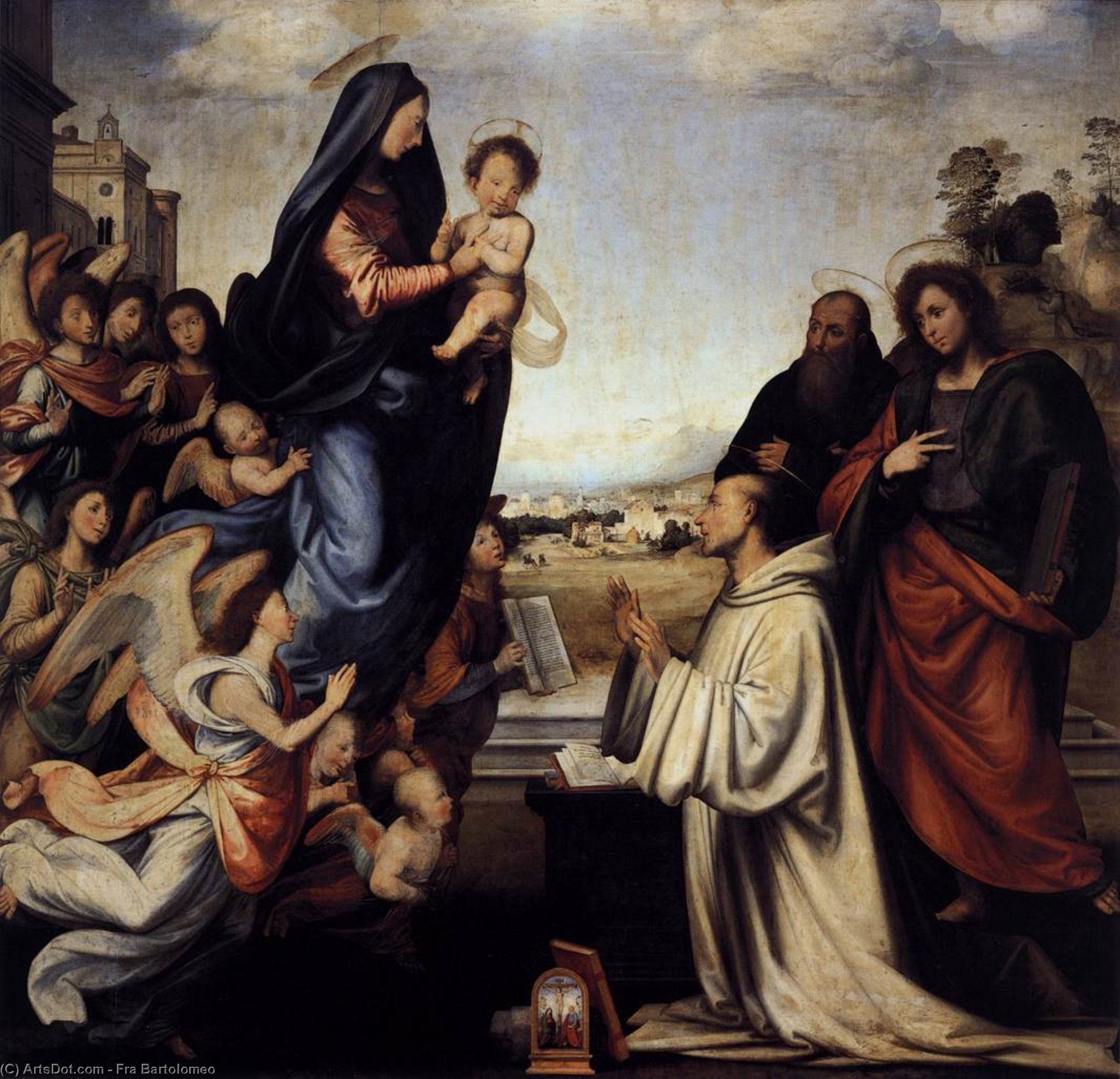 Vision Of St Bernard With Sts Benedict And John The Evangelist — Fra Bartolommeo