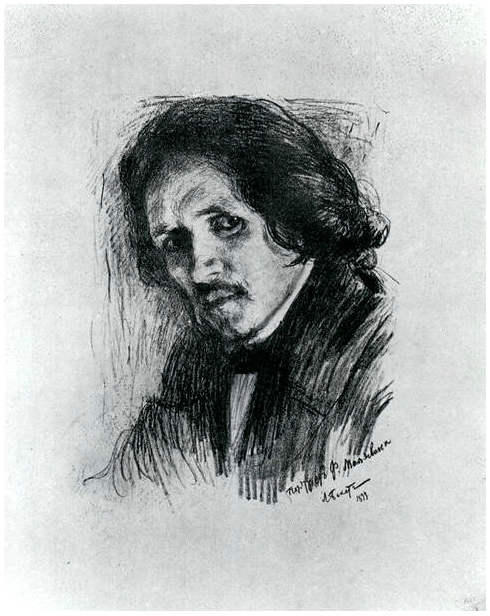 Portrait Of Russian Painter Filipp Andreevich Maljawin — Léon Bakst