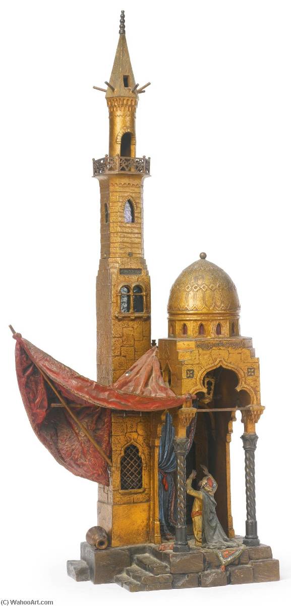 Prayer At The Mosque, A Table Lamp — Franz Bergman Foundry