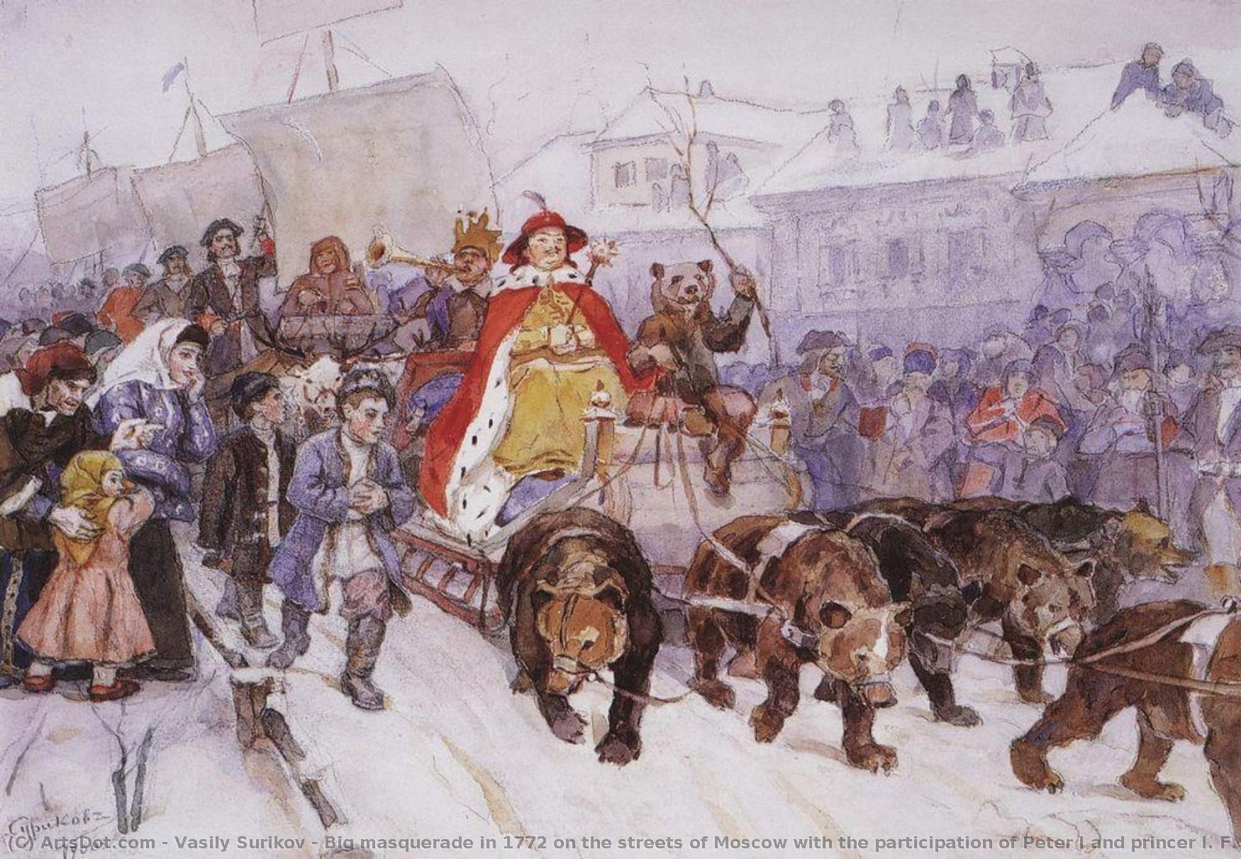 Big Masquerade In 1772 On The Streets Of Moscow With The Participation Of Peter I And Princer I. F. Romodanovsky — Vasily Ivanovich Surikov