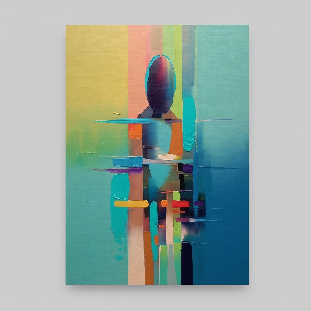 Fragmented Silhouette In Indigo Tones: A Monumental Study Of Ethereal Geometric Dissolution — Laurent Fabre