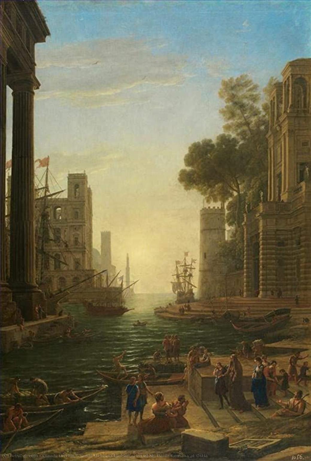 Embarkation Of St. Paula Romana At Ostia — Claude Lorrain (claude Gellée)
