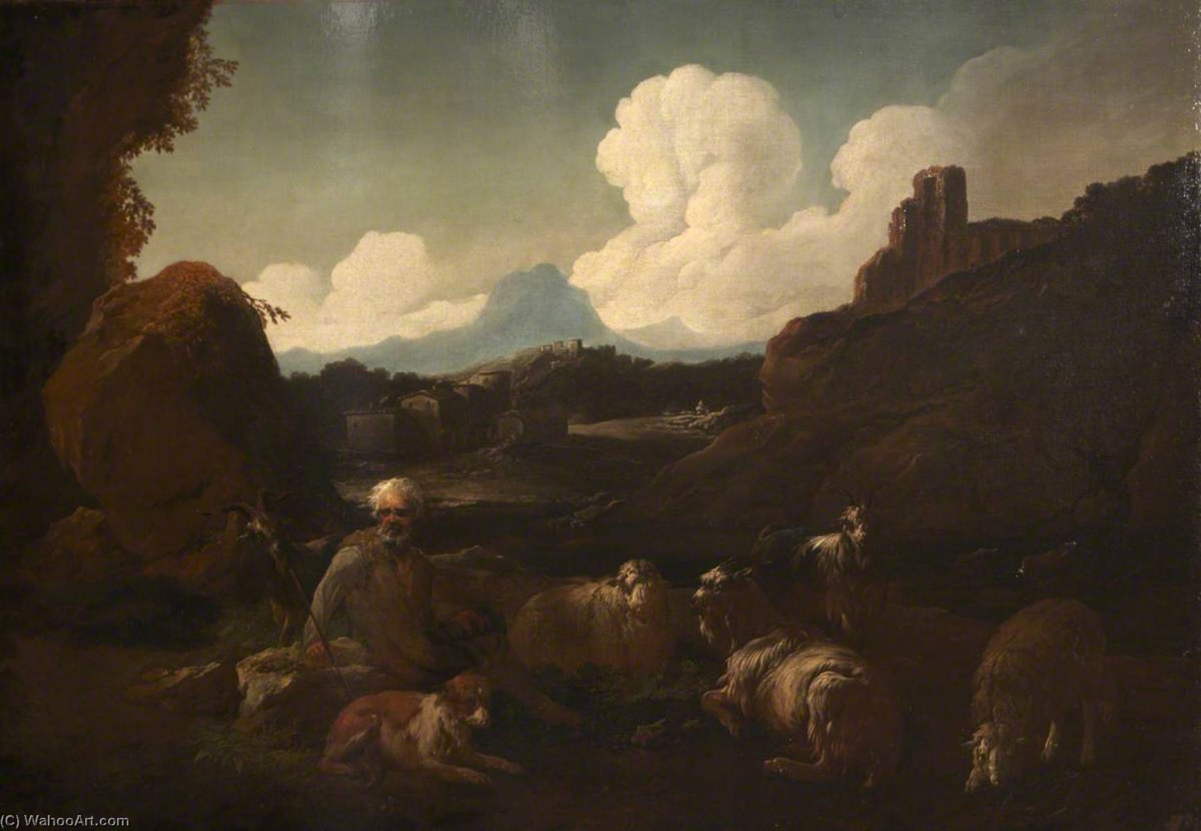 Peasant Attending Sheep — Jacopo Bassano El Viejo