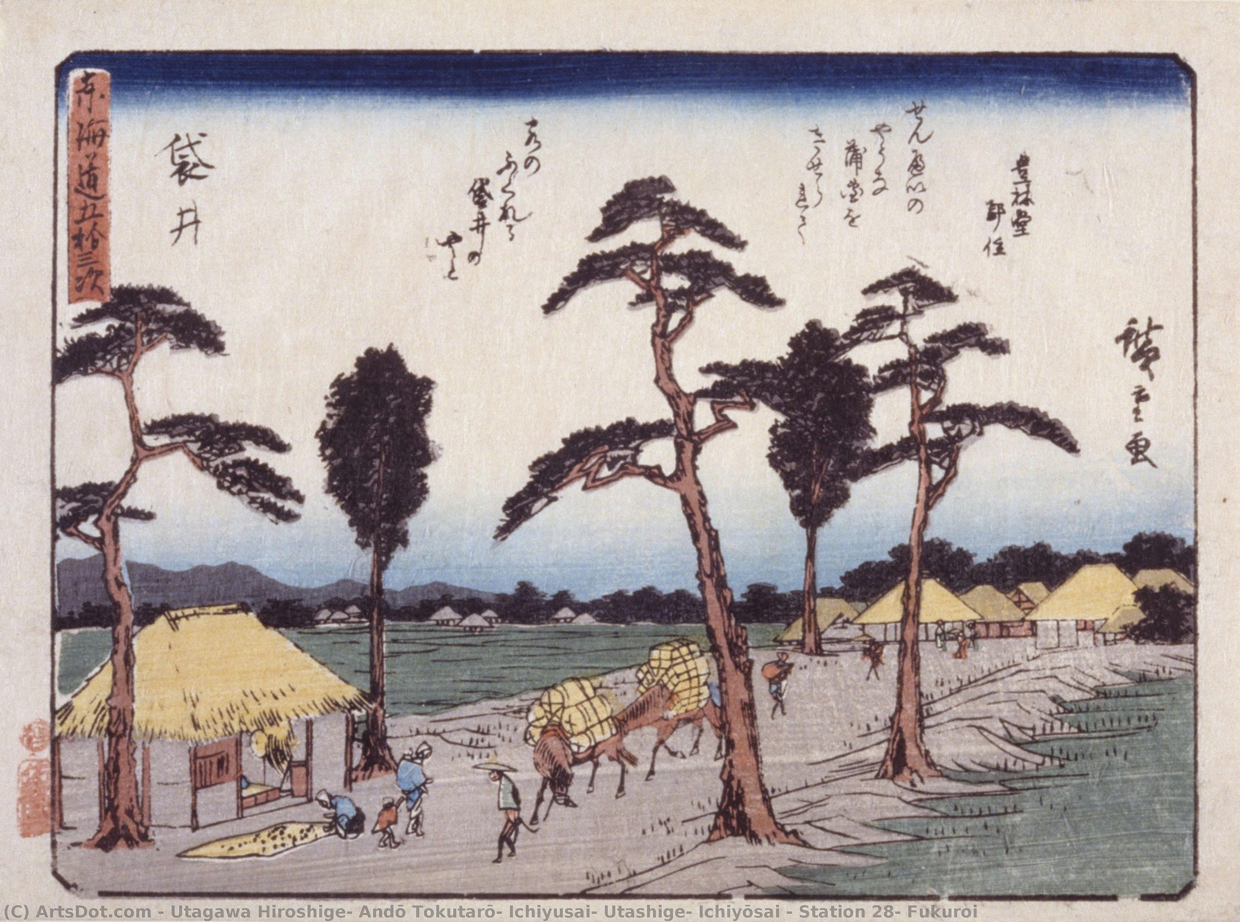 Station 28, Fukuroi — Utagawa Hiroshige, Andō Tokutarō, Ichiyusai, Utashige, Ichiyōsai
