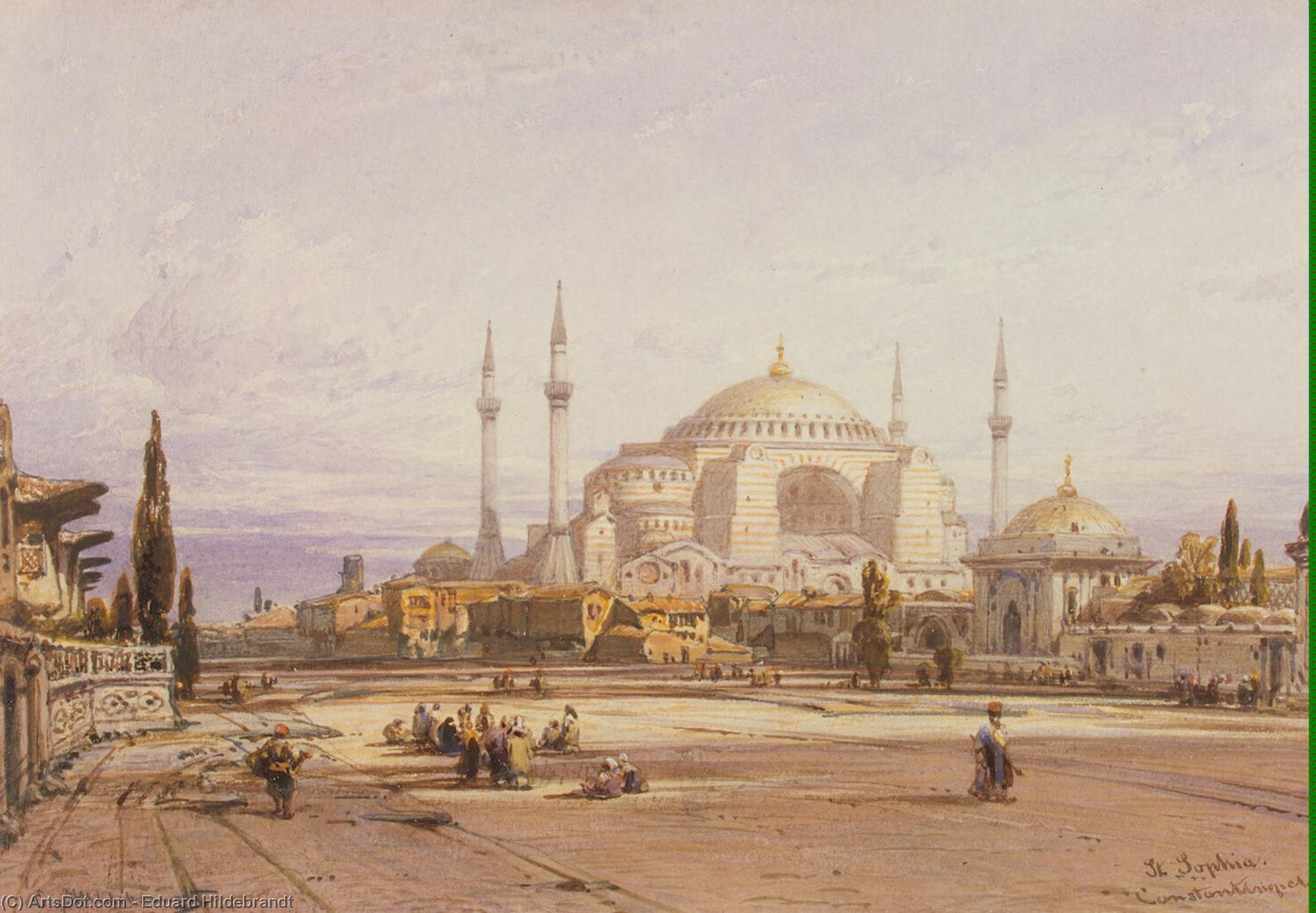 View Of The Hagia Sophia In Constantinople — Eduard Hildebrandt