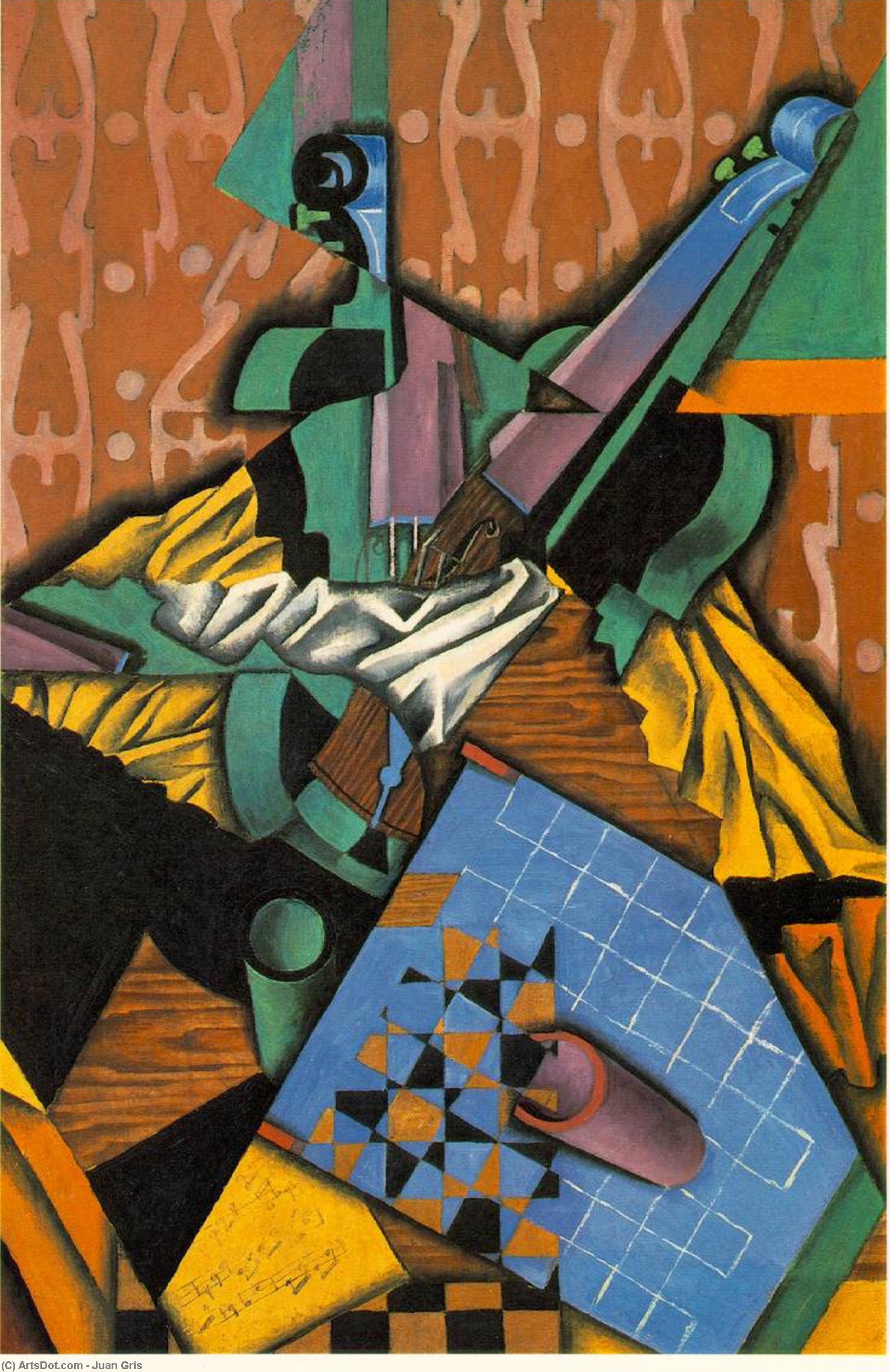 Photograph Of Violin And Checkerboard — Juan Gris