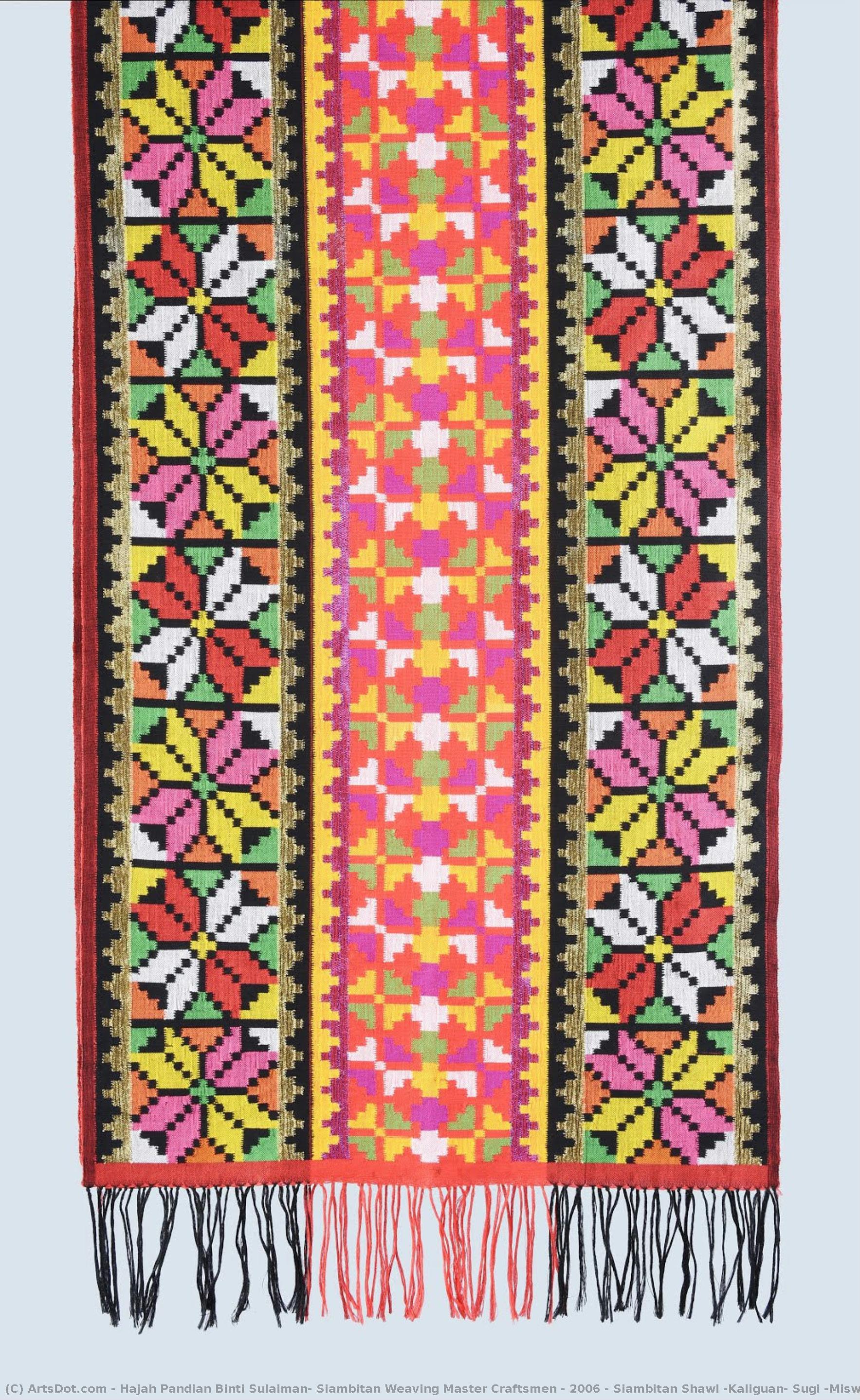 Siambitan Shawl (kaliguan, Sugi (miswak), Kinayuku And Linsot Motif) — Hajah Pandian Binti Sulaiman: Siambitan Weaving Master Craftsmen – 2006