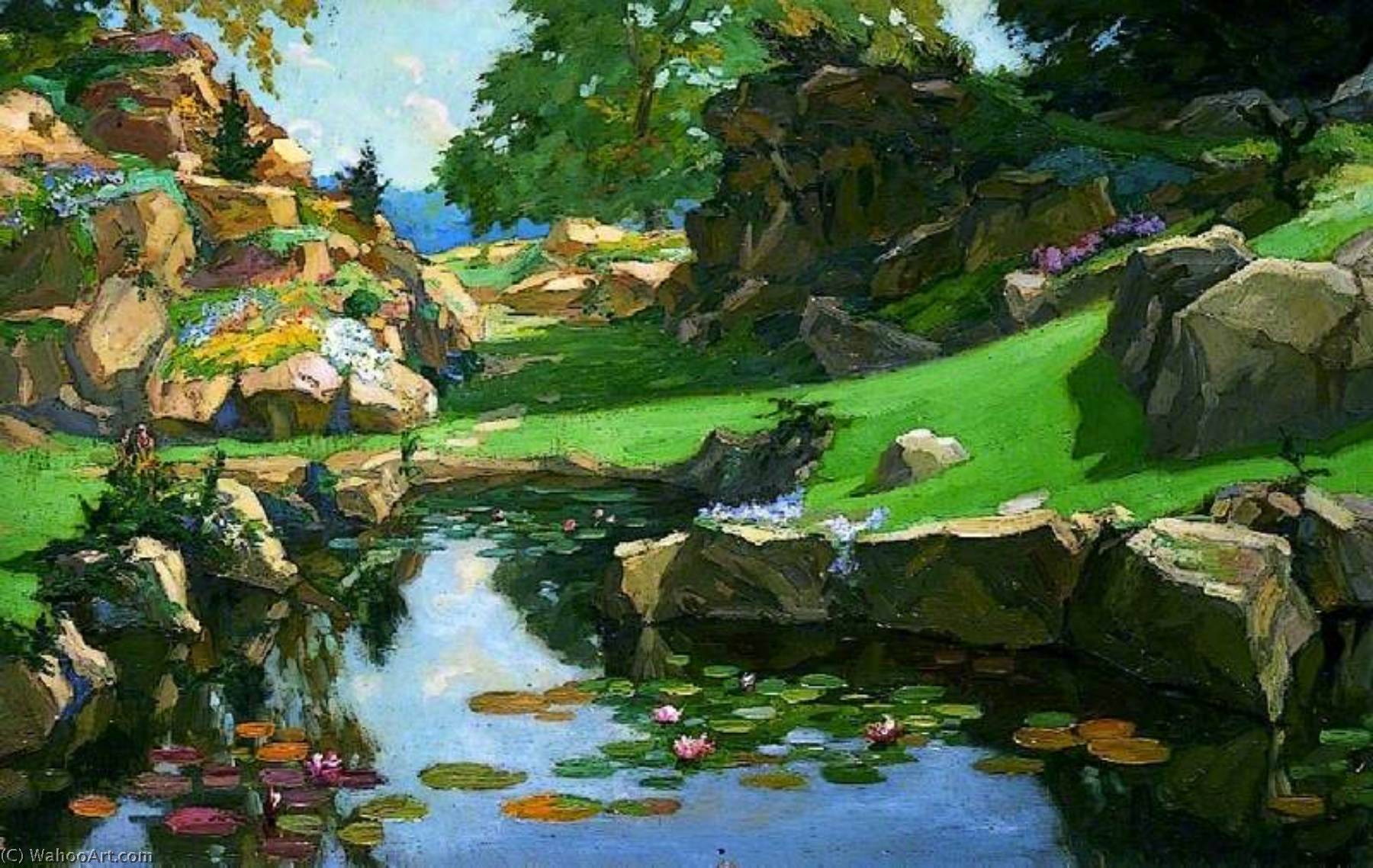 The Rock Garden At Culham Court (centre Panel) — Nestor Cambier