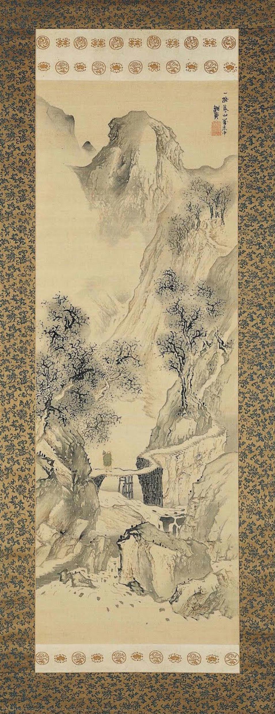 Landscape With A Solitary Traveler — Yosa Buson