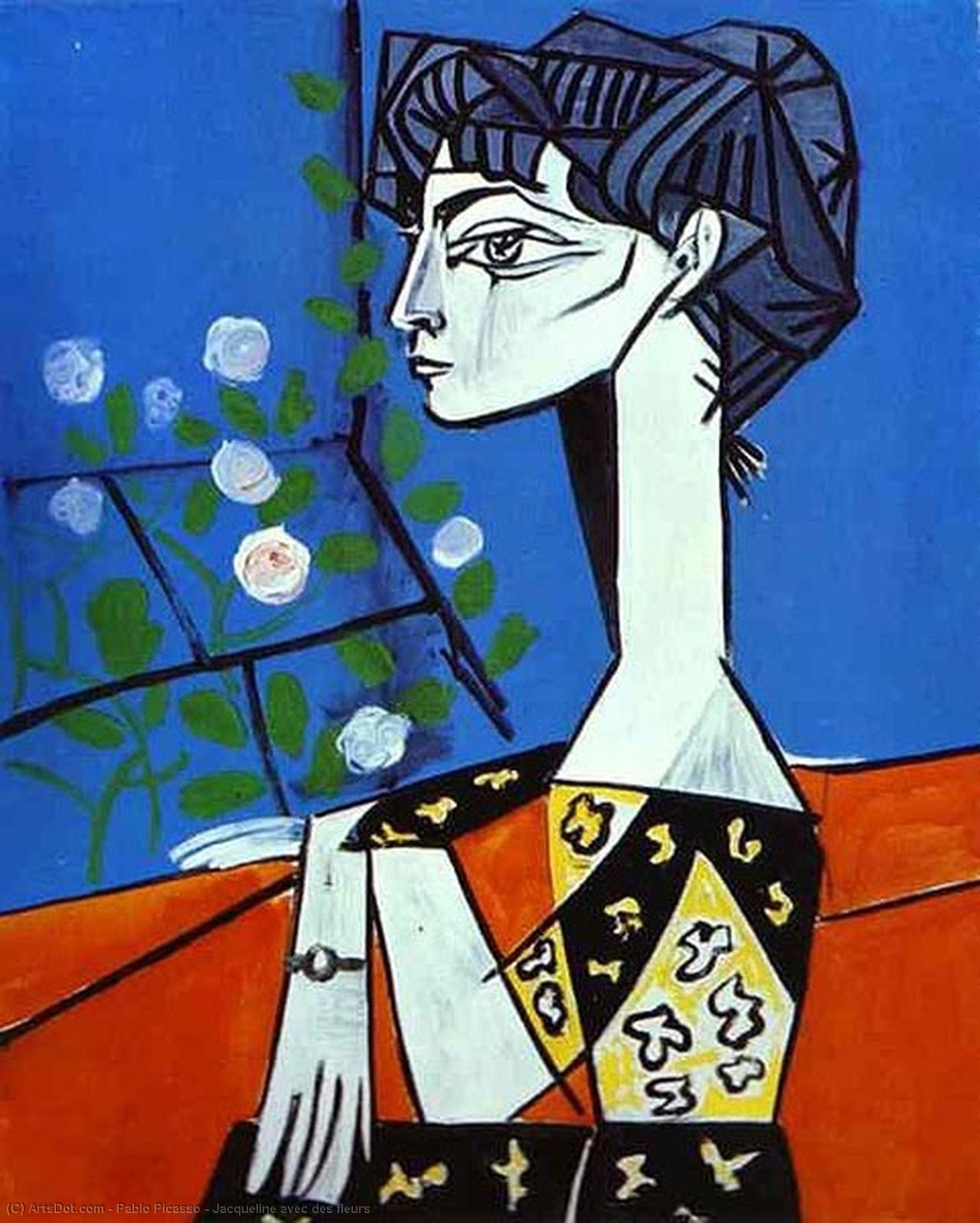 Jacqueline Avec Des Fleurs — パブロ・ピカソ