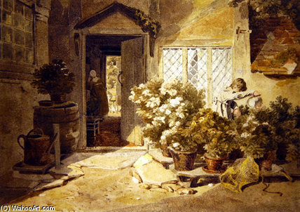 A Cottage Yard — Joshua Cristall