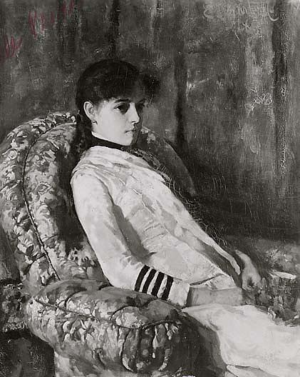Mrs. Tarbell As A Girl, (painting) — Edmund Charles Tarbell