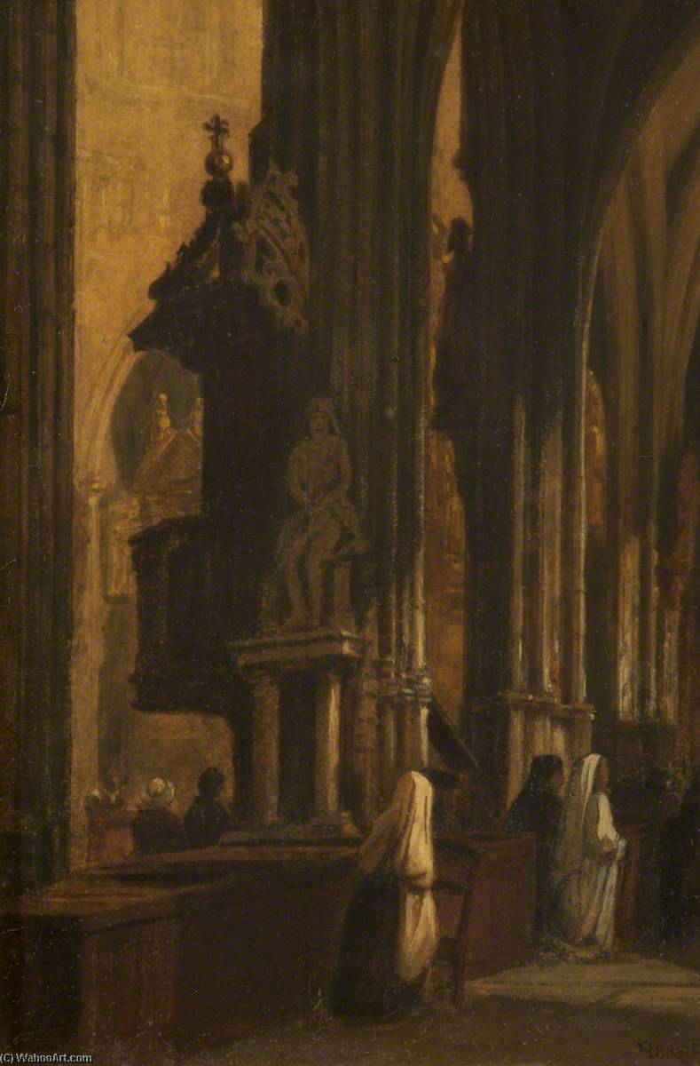 Interior Of A Church — Louis Adolphe Hervier