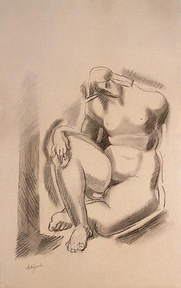 Seated Female Nude With Left Leg Bent — Alexander Archipenko
