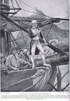 Captain Cook Approaching New Zealand - — Richard Caton Woodville