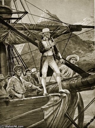 Captain Cook Approaching New Zealand — Richard Caton Woodville