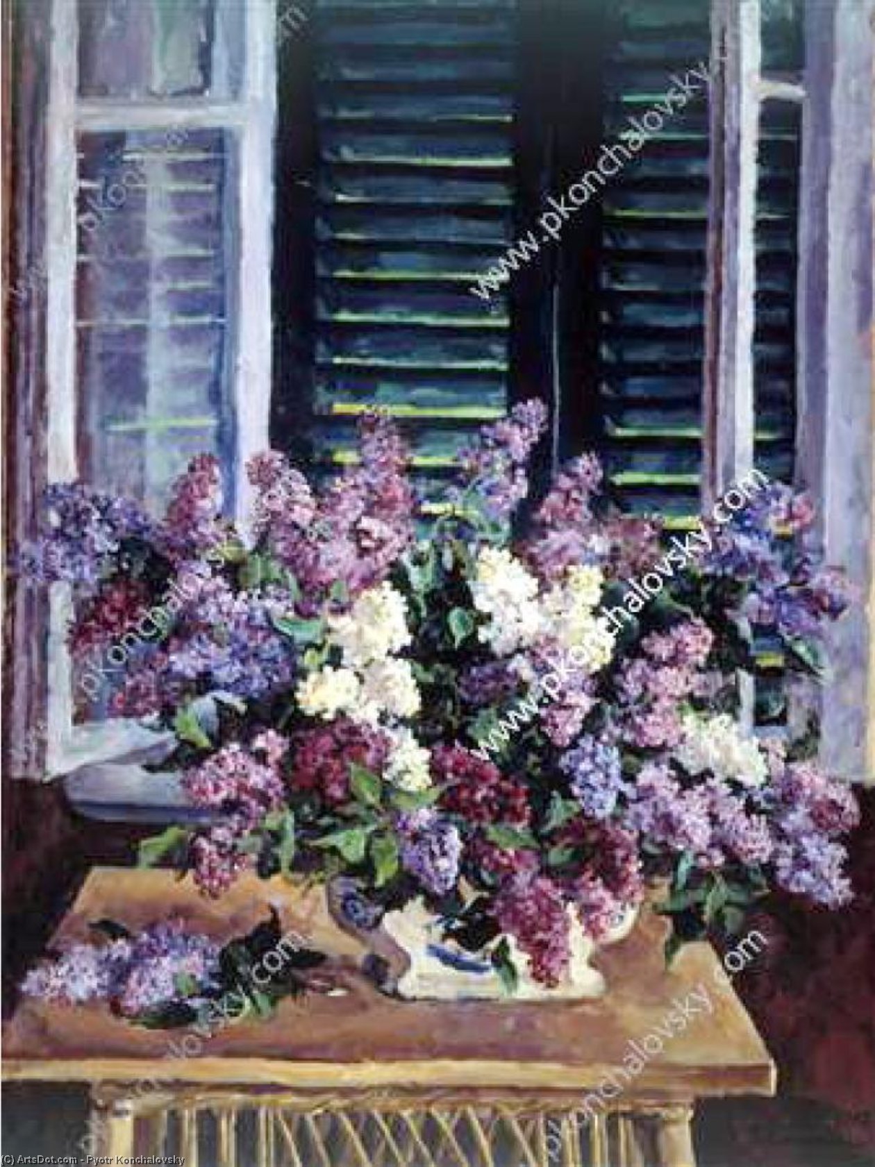 Still Life. Lilac Against The Green Shutters. — Pyotr Konchalovsky